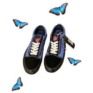 Vans Unisex Authentic Cosmic Black Butterfly Skate Shoes NWT